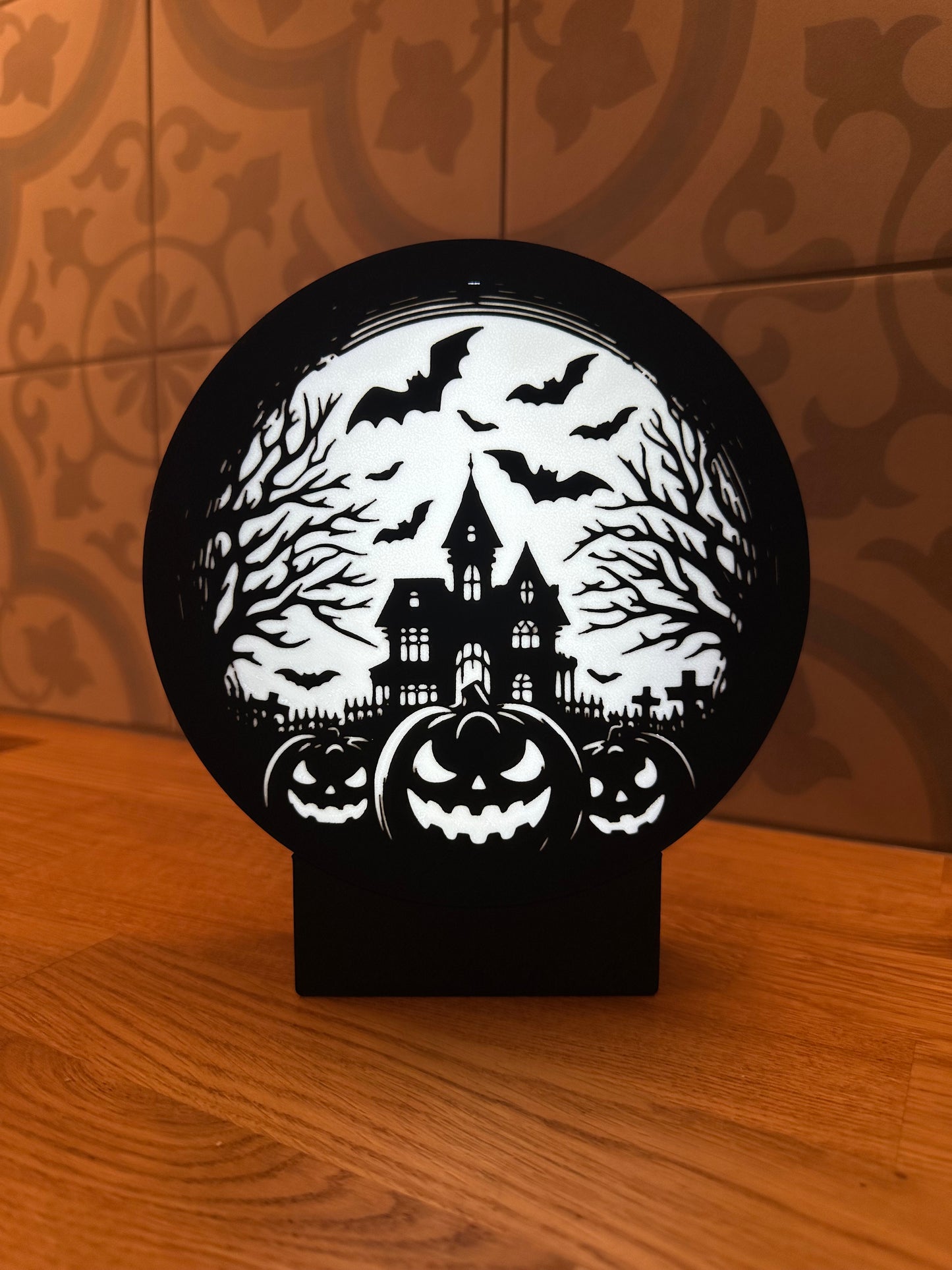Ronde lightbox met Halloween thema