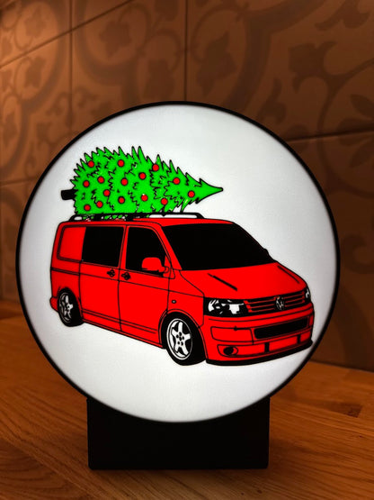 Ronde lightbox met Kerst thema