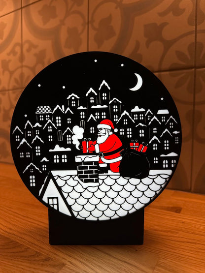 Ronde lightbox met Kerst thema