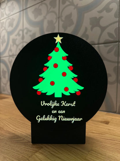 Ronde lightbox met Kerst thema
