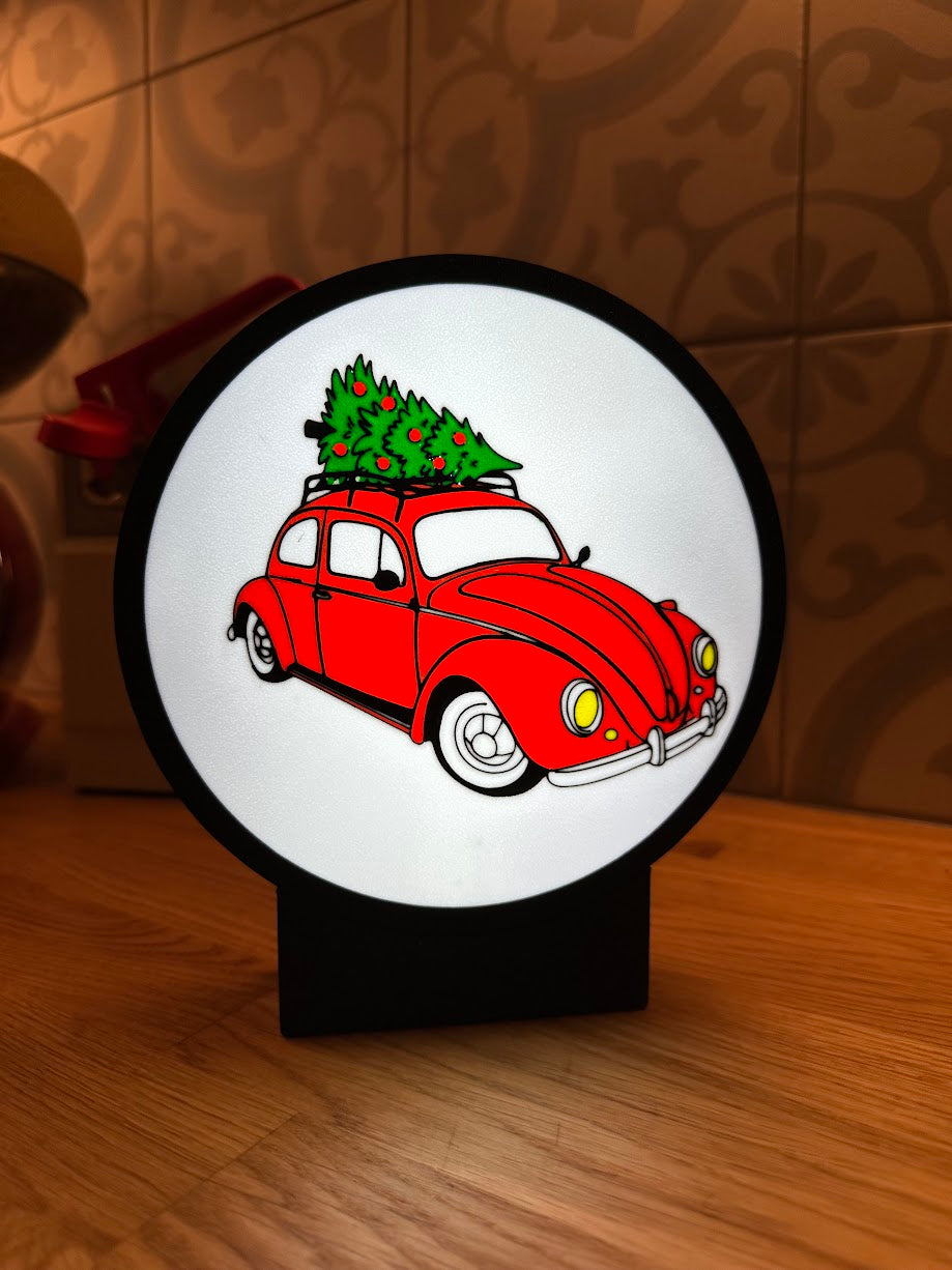Ronde lightbox met Kerst thema